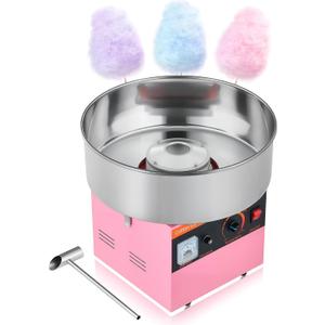 Cotton Candy Machine Commercial, 1000W Electric Candy Floss Maker, Easy Use with 15 inch Stainless Steel Bowl and Sugar Scoop, Makes Hard Candy for Home Kids Birthday, Family Party, Pink
