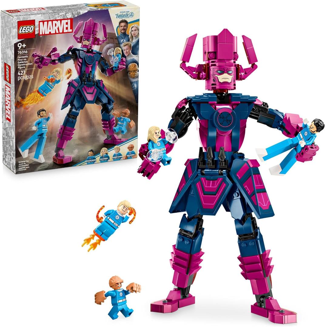 LEGO Marvel Fantastic Four vs. Galactus Construction Figure - Super Hero Building Toy - 4 Minifigures, Including The Thing, Invisible Woman and Human Torch - Gift for Kids, Boys and Girls, 9+ 76316