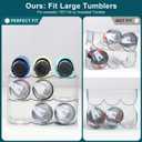 LARGER Compartment - Stackable Water Bottle Organizer Holder - for Stanley & Others' Large Tumbler - Clear Wine Rack, Cup Bottle Holder for Cabinet Home Countertop Fridge Pantry Shelf, 3 Tier Hold 9