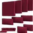 9Pcs Outdoor Chair Cushions Covers Waterproof Anti-Fading for 5 Pack Patio Set Cushion Slipcovers, Outdoor Furniture Cover Replacement, Covers Only, Burgundy