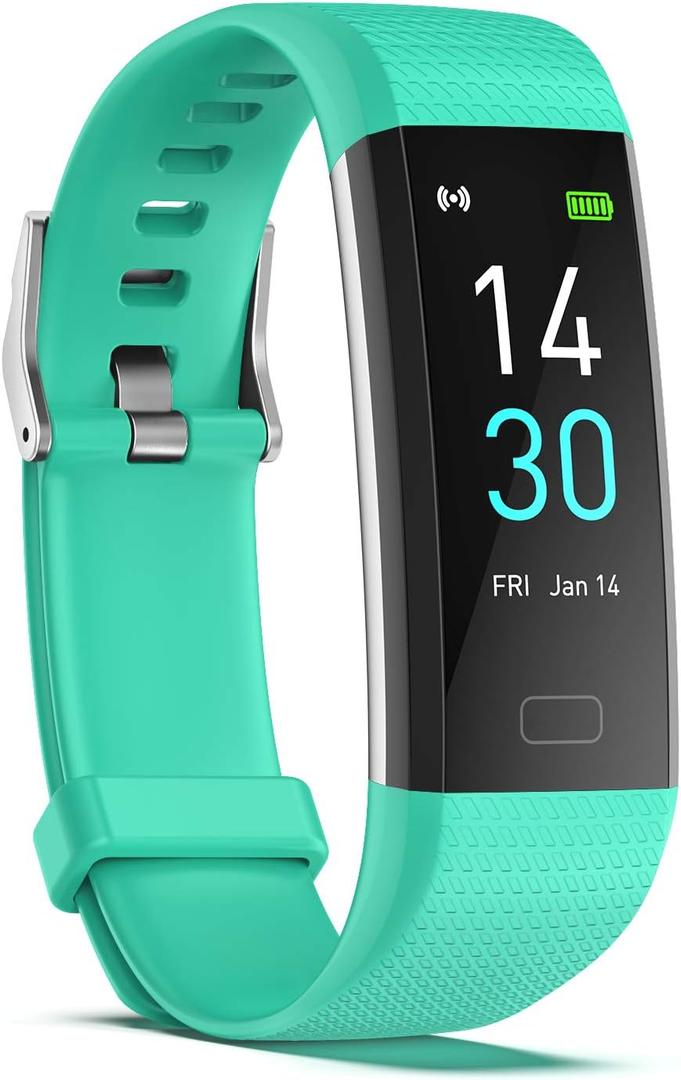 ENGERWALL Fitness Tracker with Step/Distance/Calories Counter, Activity Tracker with Heart Rate Monitor, Slim Style Watch IP68 Waterproof, Sleep Monitor Tracker, Pedometer Watch for Women Men Kids (Green)