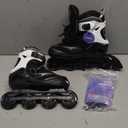 Adjustable Inline Skates for Boys and Girls with Full Light Up Wheels, Outdoor Rollerskates for Kids and Women (Medium - Big Kid (1-4 US), White)