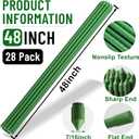 Fabulas Garden Stakes 4Ft, 28 Pack 48 Inch Plant Tomato Stakes and Supports Sturdy Plastic Coated Metal Garden Support Stick for Outdoor Indoor Climbing Plants, Beans, Vegetables, Trellis, Tree