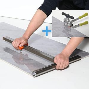 Professional Porcelain Manual Tile Cutter Tool Kit with Large Tile Cutter (can cut 48"),Power Pliers,3Pcs Cutting Blades and 3Pcs Cutting Wheels (48 Inch Or Less)