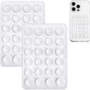 Anteel 2 Pack Silicone Suction Phone Case Mount, Non Slip Sticky Phone Grip for Cellphone, Silicon Adhesive Suction Cup Phone Mount, Strong Grip Holder for Selfies and Videos (White)