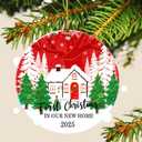 4 x 2025 New Home Ornament, First Christmas New House Ornament, Housewarming Gifts New Home, Acrylic Hanging Christmas Ornament First House Gift for Women Housewarming Xmas Tree Holiday Decoration