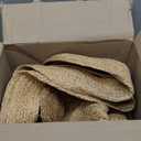 GRUHUM Jute Area Rug 4ft Natural Fiber Round Handmade Boho Charm Farmhouse Soft Bohemian Braided Reversible Rustic Vintage Rugs for Indoor Kitchen Bedroom Living Room Hallways Enterways(4'ft Round)