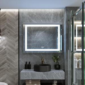 DecorVella
36 x 28 Inch LED Bathroom Mirror, Adjustable 3000K/4500K/6000K Lights, Bathroom Vanity Mirror with Front Lights, Wall Mounted Anti-Fog Dimmable Lighted Makeup Mirror(Horizontal/Vertical)