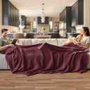 Bedsure Gentlesoft 100% Cotton Blanket Queen Size for Bed - Breathable and Soft for Summer, Thick Cozy Waffle Weave Blanket Gifts for Women, Burgundy, 90x90 Inches