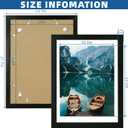 Hongkee 12x16 Picture Frame Set of 2, Rustic Black Wood Style - Display 12 x 16 Poster without Mat or 11x14 Picture with Mat, Wall Mounting Horizontal and Vertical