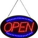 Jumbo 24" x 13" LED Neon Sign with Motion - "Open" (Red/Blue) B30