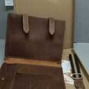 Robrasim Handmade Leather Sketchbook Cover, Artist Sketch Pad Holder for 9"X12" Top Spiral Bound Sketchbook, Drawing Book Pencil Case, Journal Portfolio with Shoulder Strap, Artist Gifts,Brown