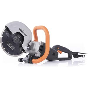 Evolution R230DCT - 9 in Concrete Saw (Circular, Angle Grinder, Cut Off Saw) - 15A Motor, No Gas - 3-1/2 In Cut - Incl Diamond Masonry Blade