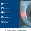 Bemis Radiance Heated Night Light Toilet Seat, Slow Close Adjustable Fit Long Lasting Plastic Seat, Round, White
