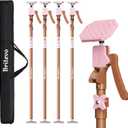 4PK Adjustable Telescopic Support Pole - Cabinet Jack, Heavy Duty Third Hand Support System, Support Road, Drywall Lift, Dust Barrier & Cargo Bar, 54-115", Holds 154lbs