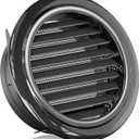 HG Power 8 Inch Soffit Vent, Black Round Vent Cover with Built-in Screen Mesh, ABS Louver Round Air Vent for Exhaust Fan, Inline Duct Fan, Bathroom, Kitchen, Garage Use, 200 mm
