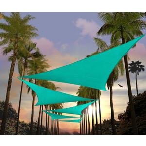 Amgo 8' x 8' x 8' Turquoise Triangle Sun Shade Sail UPF50+ Canopy Awning AGSLT, 95% UV Blockage, Water & Air Permeable, 200GSM Heavy Duty Commercial and Residential (We Make Custom Sizes)