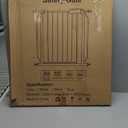 Fairy Baby Walk Through Black Baby Gate 29-34 Inch Wide, Pressure Mounted Safety Gate with Door No Drill, Tension Metal Gate for Dog and Toddler