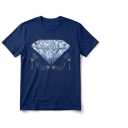 Glamourous Denim and Diamonds Graphic T-shirt Blue, L