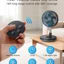 Primevolve Portable Rechargeable Oscillating Fan, Battery Operated Fan Adjustable Height, USB Home Office Outdoor Camping Travel, Dark Gray 10"