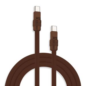 chubbycable Chubby 2.0 Fast Charging Cable Durable Soft Silicone USB C Cable 240W Extra Thick Phone Charger Cord Data Transfer Cord, Chocolate+Chocolate, Type-C to Type-C, 6.6 FT