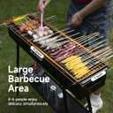 Charcoal Grill, Alloy Steel Outdoor BBQ, Black | 31.6x7.1x5.1 inch Grill with Dual Adjustable Vents and Support Frame for Tailgate, Patio, Beach, and Backyard