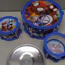 Lexibook, Spider-Man, Electronic Set for Children, Musical Toy Game, Realistic Drum Sound, 8-Keys Keyboard, MP3 Plug, seat Included, Blue/red, K610SP