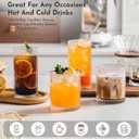 INSETLAN Set of 8 Vintage Glassware - 3 Highball Glasses 12 oz, 4 Rocks Glass Cups 14 oz, Ribbed Glassware Cocktail Glasses, Ideal for Wine, Juice, Water, Ice Coffee Cup, Whiskey, Mixed Drinkware