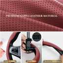 Aimato Nappa Leather Steering Wheel Cover, Ultra-Thin Car Steering Wheel Cover,Comfortable & Breathable Microfiber,Universal Fit for Most Cars,Wine Red