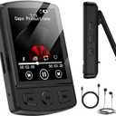 MP3 Player with Clip 64GB Mini MP3 Player with Bluetooth 5.2,Portable MP3 Music Player with Earphones,HiFi-Speaker,FM Radio,Voice Recorder,E-Book for Outdoor,Home,Sporting (Black)