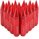 JDMSPEED New Red 20PCS M12X1.5 Cap Spiked Extended Tuner 60mm Aluminum Wheels Rims Lug Nuts
