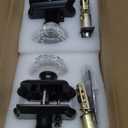 Orger Octagonal Crystal Door Knobs 10 Pack, Interior Privacy Door Handle for Bed/Bathroom with Pin Lock Inside, Black Vintage Rosette Door Knob with Heavy Duty Genuine Glass