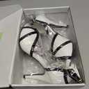 getmorebeauty Peep Toe Heels for Women Sexy Strappy High Heels Ankle Strap Heeled Sandals (8, White)