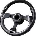 12.5 Inch Boat Steering Wheel with 3/4 Axle Marine Steering Wheel Adapter, Yachts, Pontoon Boats (Gray)