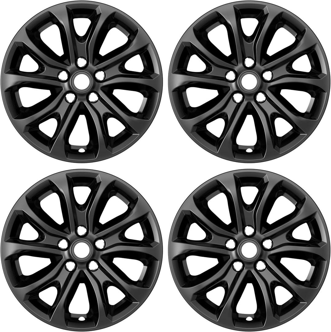 TangMiGe 4-Pack 17inch Wheel Skins Compatible with Chevrolet Equinox 2018 2019 2020 2021, 18-21 Chevy Equinox Wheel Rim Covers, Hubcaps Replacement, Bright Black Color
