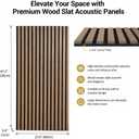 5 Pack Large Wood SlatWall Acoustic Panels for Wall 47.2 x 23.6 x 0.4 Inch Soundproof Sound Absorbing Decor Panels Wood Veneer Panels for Living Room Bedroom Home Studio Office Decor (Walnut, 5 Pack)