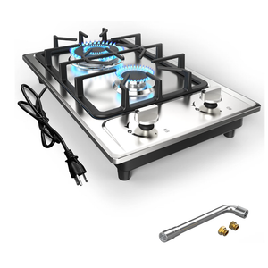 Gas Cooktop Stove 2 Burner, ANHANE 12 Inch Portable Stainless Steel LPG/NG Dual Fuel, Built-in Gas Stove, Ideal for RVs, Apartments, and Outdoor for Cooking