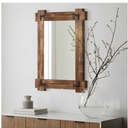 MeMoreCool Rustic Wood Mirror for Bathroom, Decorative Framed Farmhouse Vanity Mirror, Wall Mounted Rectangular Mirror for Bedroom or Living Room, Small 20x30 Inch