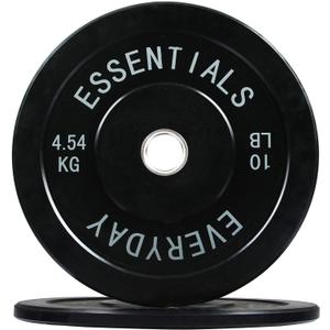 BalanceFrom Color Coded Black Olympic Bumper Plate Weight Plate with Steel Hub, 10LB Pair, Black
