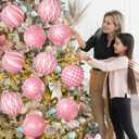 2 x 12pcs 2D Cardboard Large Pink and White Christmas Ornaments Tree Picks Decorations Candy Swirl Lollipop Peppermint Xmas Tree Topper Ornaments for Home Office Winter Holiday Xmas Party Supplies