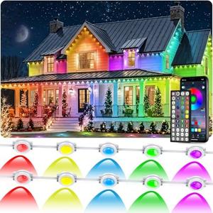 CETELUMA 300FT Permanent Outdoor RGB Lights, IP67 Waterproof Smart Eave Lighting, with App/ Remote Control Eaves Light, DIY LED Scenes Modes for House Roof Decor, Christmas, Party, All Holiday and Daily