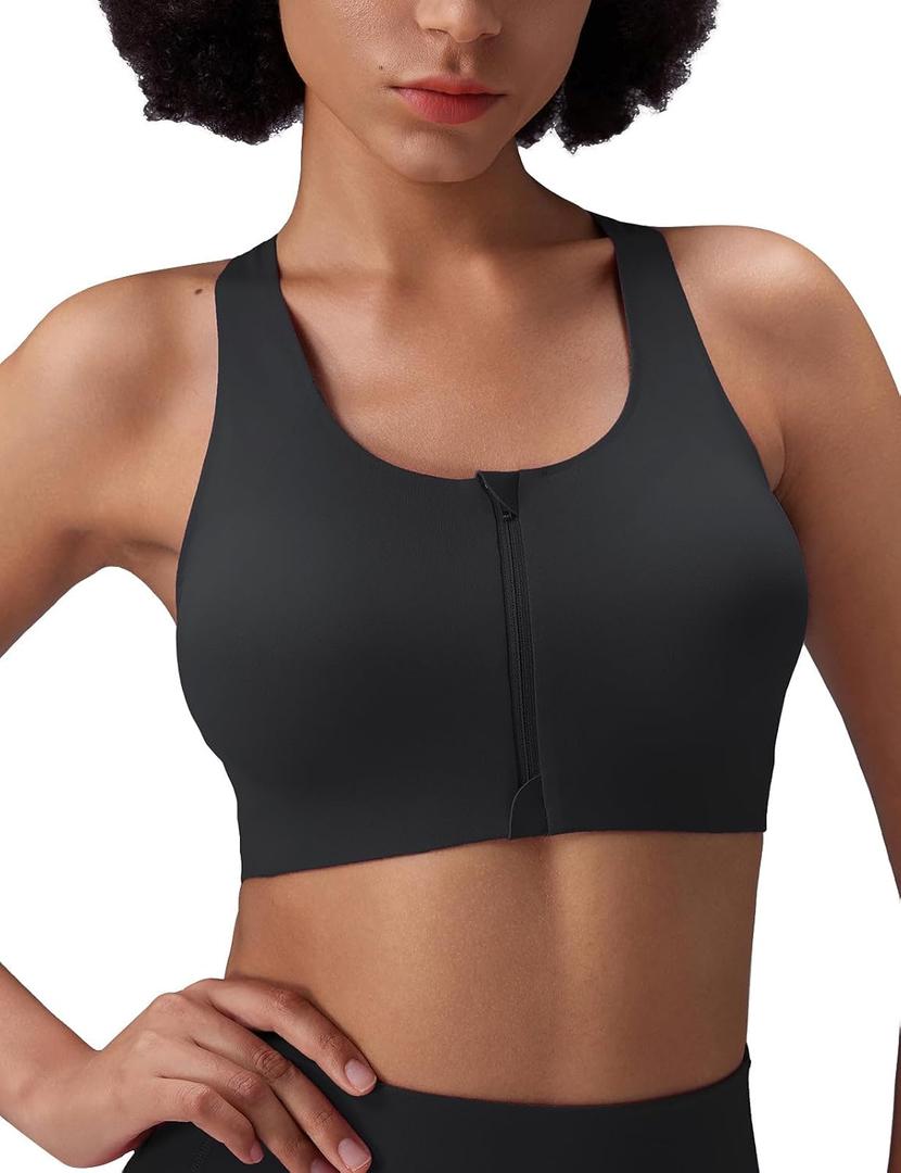 baleaf Sweatleaf Adjustable Sports Bras for Women, Padded Racerback Yoga Bra, High Impact Molded Cup Workout Bra, Size: X-Large