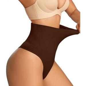 Dulchany Thong Shapewear Tummy Control Underwear For Women Seamless Body Shaper Panties (Medium, Black)