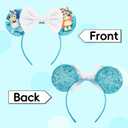 YUNISS Mouse Ear Headbands,Sparkle Mouse Ears Headband for Women Girls Cartoon Princess Costume Cosplay Decoration