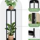 Plant Stand Indoor Outdoor Corner Tall 2 Tier Metal Tiered Single Small Plant Stands Sturdy Shelf for Living Room Balcony Garden,Black