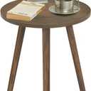 AWASEN Round Side Table, Small End Table for Living Room, Modern Wood Accent Coffee Side Table with Wood Legs for Small Space, Easy Assembly, Rustic Brown, 16 inches diameter x 19.5 inches height