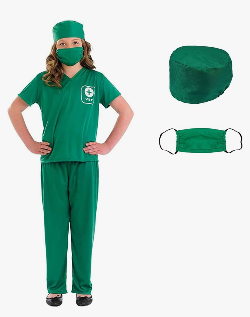 fun shack Animal Doctor Veterinarian Costume For Kids, Vet Outfit For Girls, Role Play Dress Up For Children S