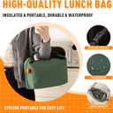 Lunch Bag Lunch Box for Women Men, 0.24lb Ultra-Lightweight Insulated Lunch Tote, Compact Lunch Cooler for Work Office, 9.6x5.7x8.6 Inch,(green)