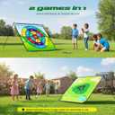 58" x 58" Battle Golf Chipping Game - 2-in-1 Sticky Golf Game Set, Large Chipping Mat with Golf Clubs, 20 Sticky Balls for Chipping Practice - Fun Family Party Game for Indoor and Outdoor Use