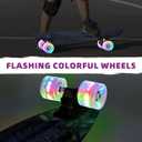 Nattork Skateboards 22 Inch Mini Cruiser Skateboard Complete Retro Skate Boards with Colorful Light Up Wheels for Kids Girls Boys Beginners
